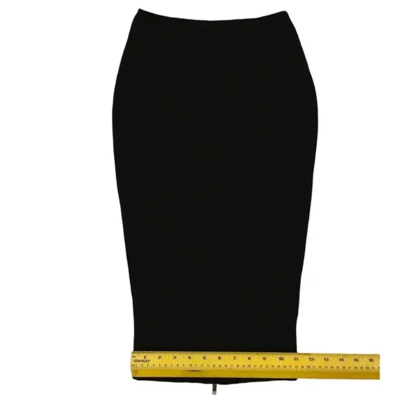 Revolve NUDE Black Full Length Back Zipper Pencil Skirt Slit High Waist Size S - Picture 8 of 10